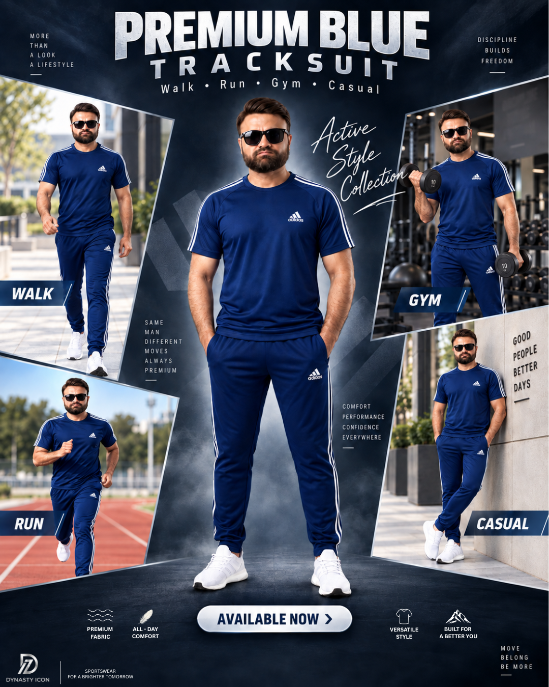 Men's Navy Blue Signature Athletic Tracksuit