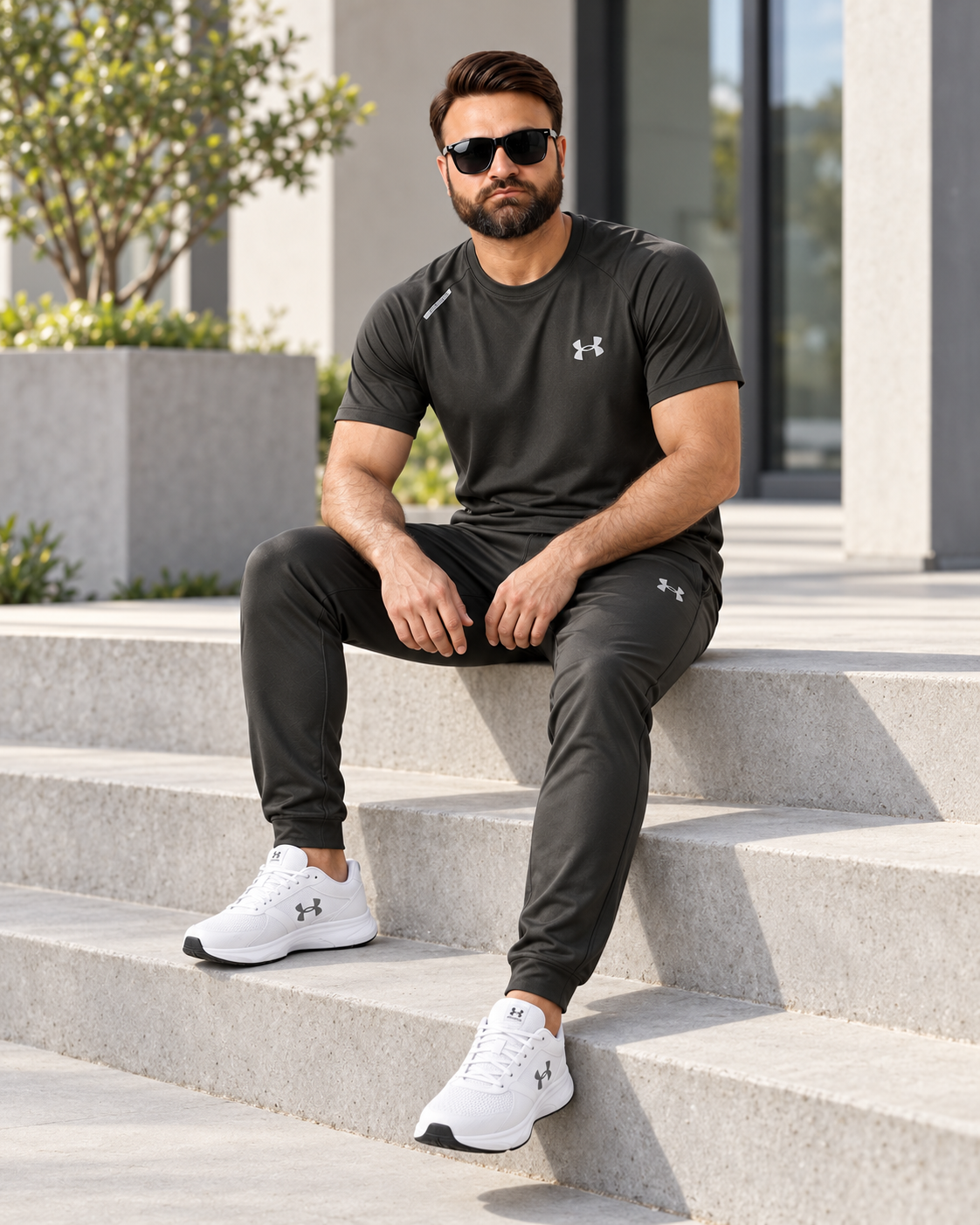 Men's Dark Charcoal Performance Tracksuit
