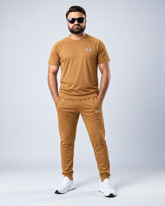 Men's Camel Tan Performance Athletic Tracksuit
