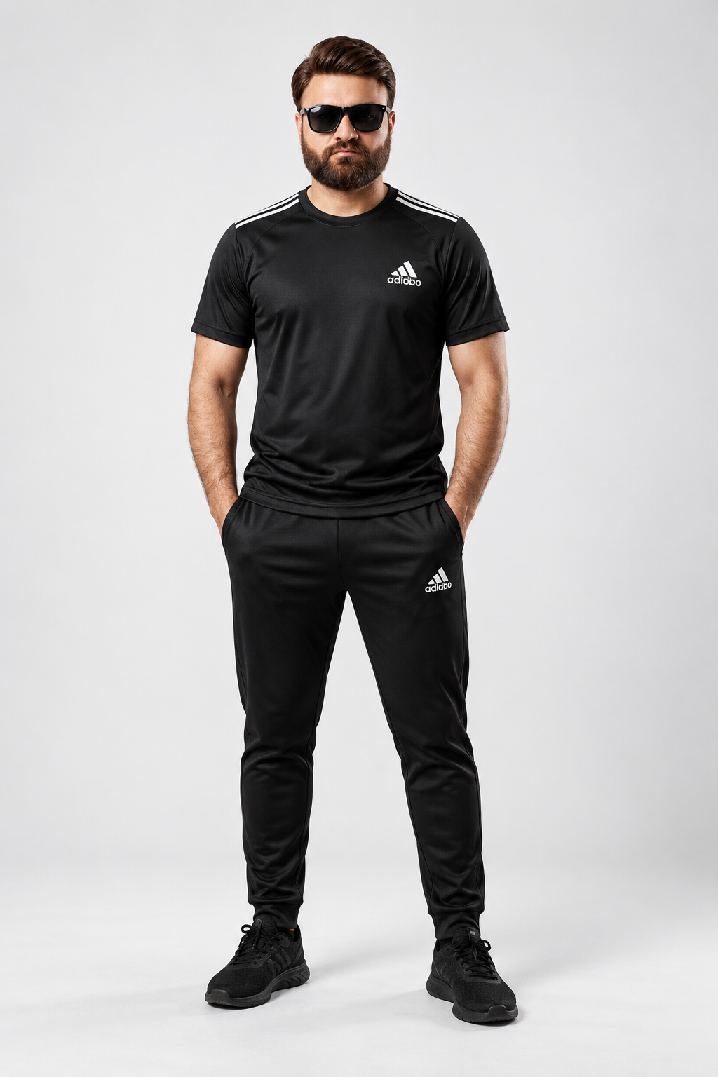 Men's Performance Athletic Tracksuit - Black
