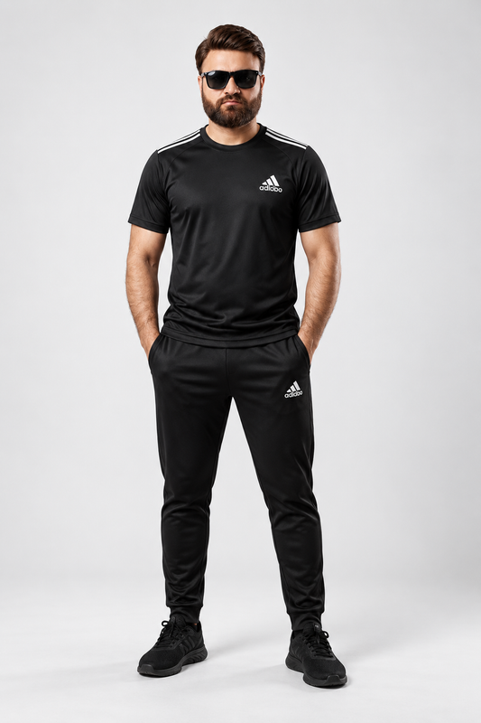 Men's Performance Athletic Tracksuit - Black