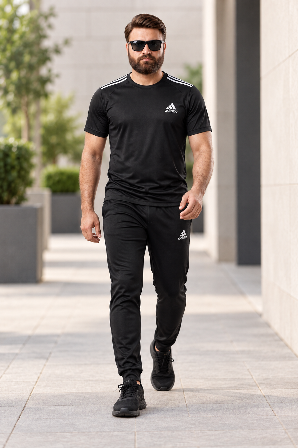 Men's Performance Athletic Tracksuit - Black