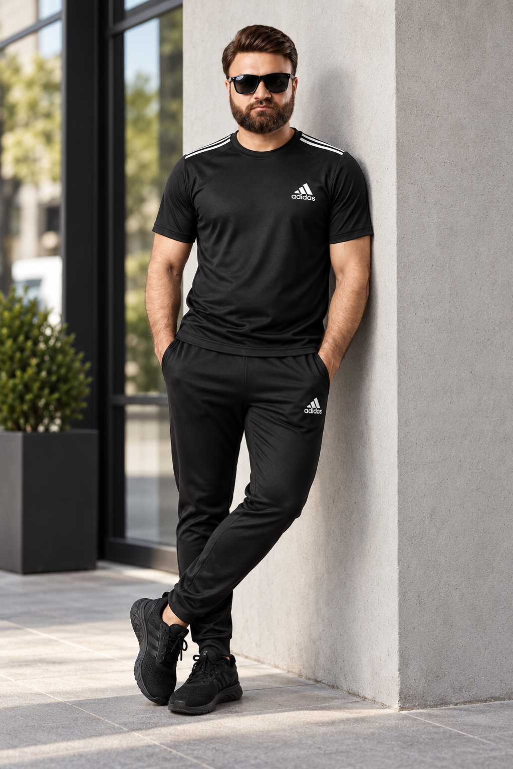 Men's Performance Athletic Tracksuit - Black