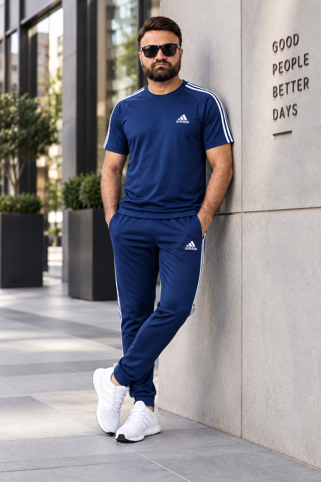 Men's Navy Blue Signature Athletic Tracksuit