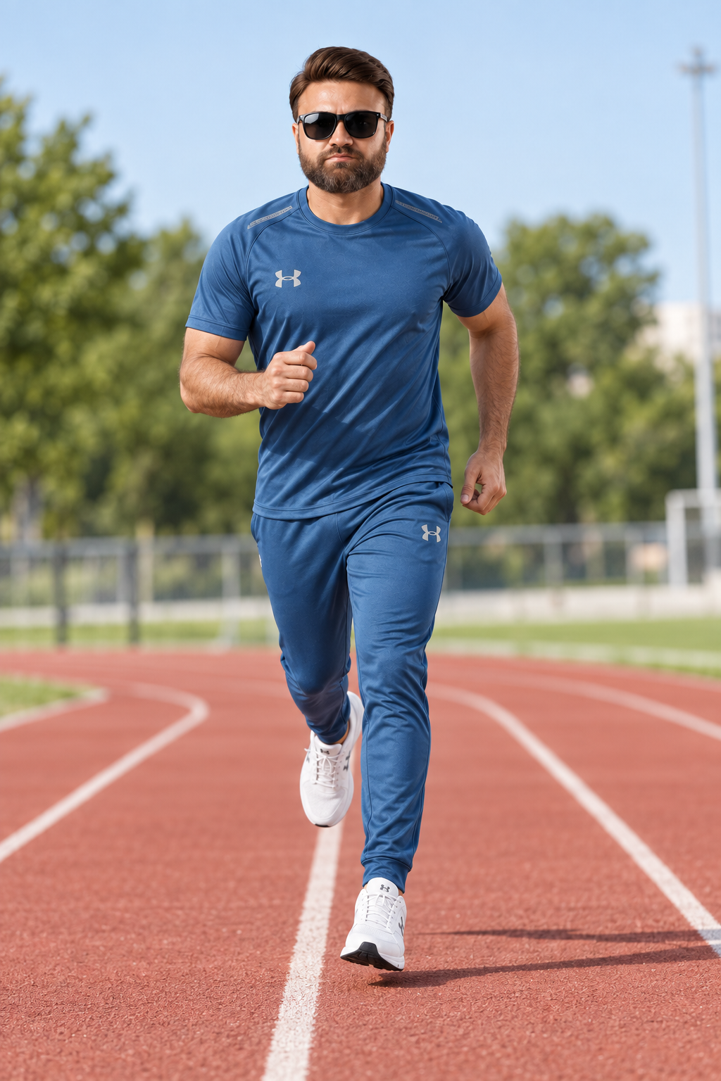 Men's Steel Blue Performance Athletic Tracksuit