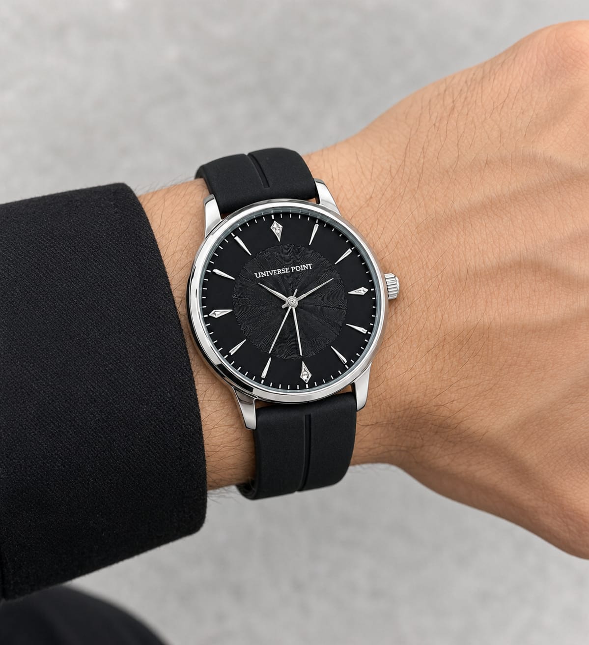 Dynasty Icon Minimalist Black Dial Watch | Premium Silicone Strap